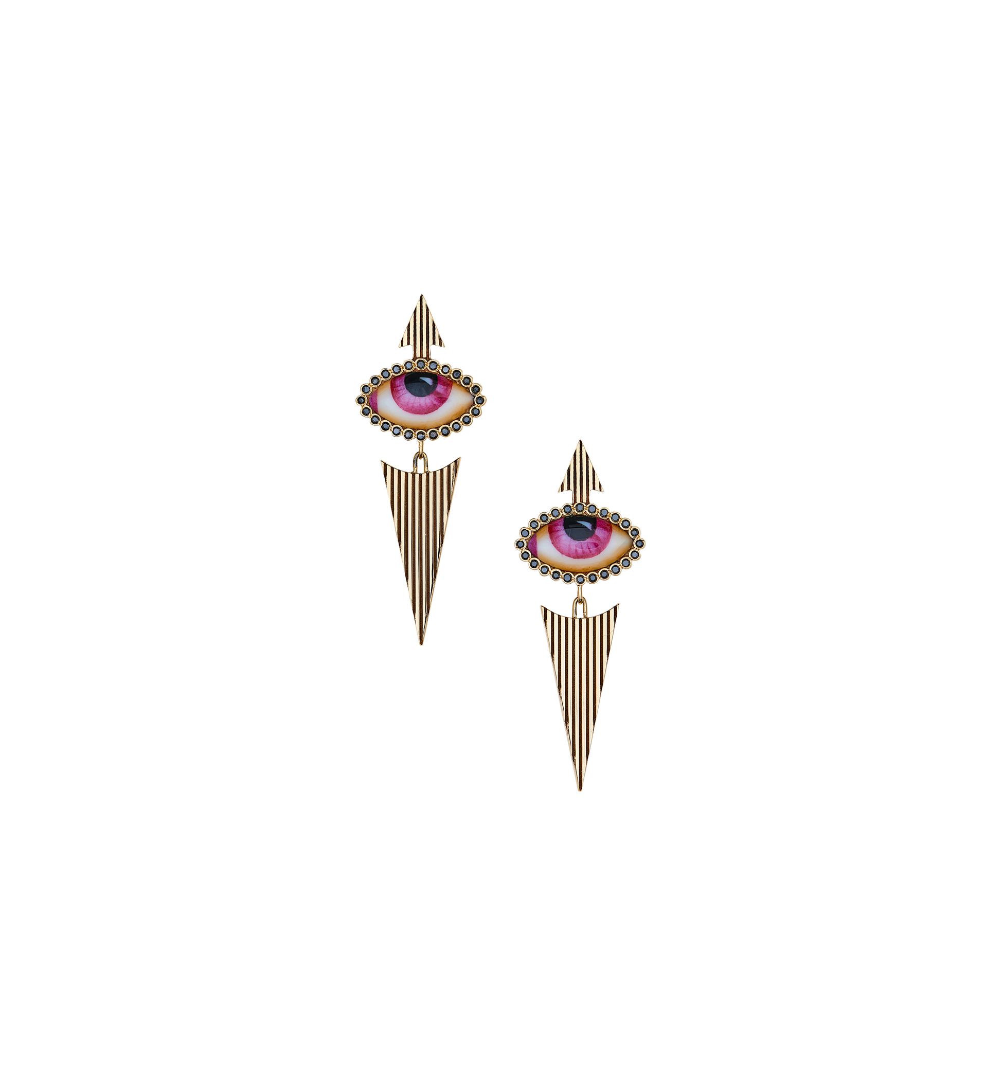 Isida Petit Rose diamond earrings in Yellow gold Rose Diamond | Lito ...
